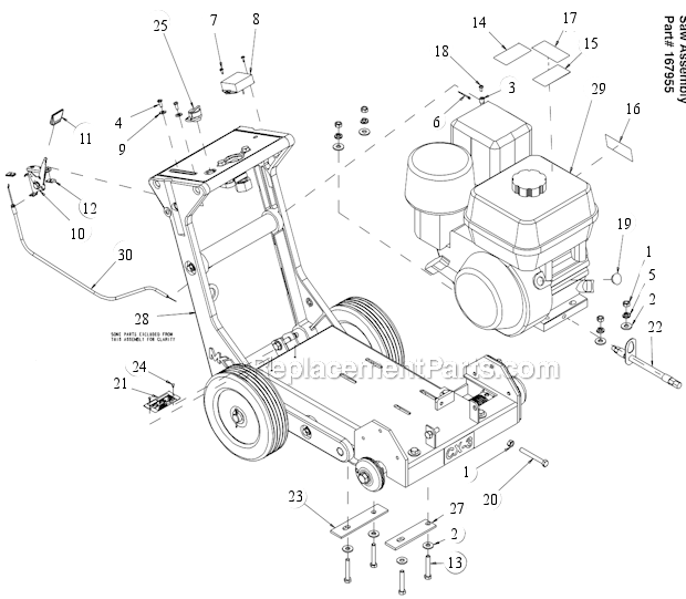 Page A Diagram and Parts List for CX-3 Kohler Engine MK Diamond Concrete Saw